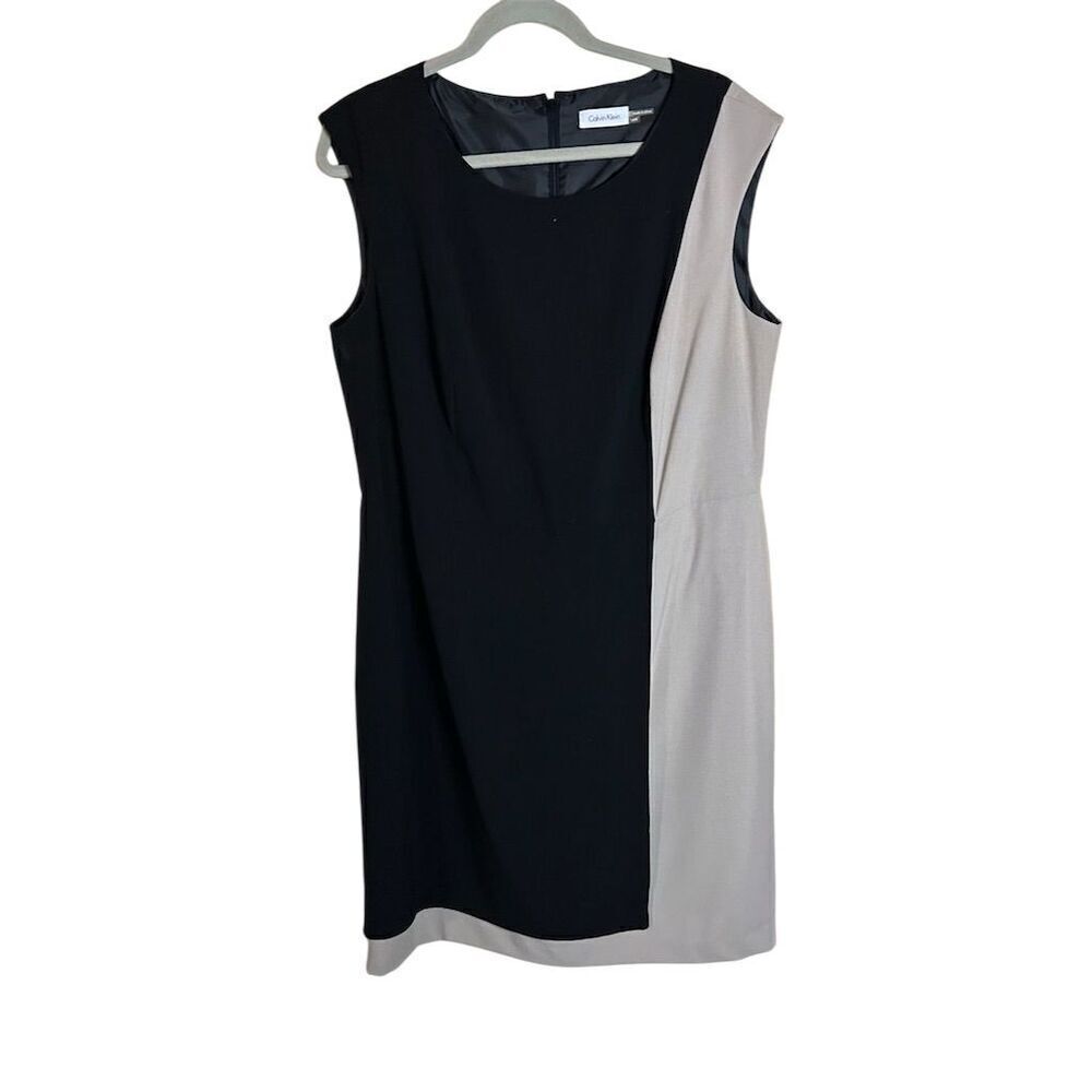 Calvin Klein Women's Plus Size 14W Colorblock Sheath Dress Multicolor